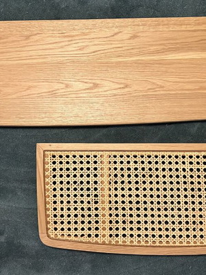 La Redoute wall shelves set of 2, oak wood and rattan, new