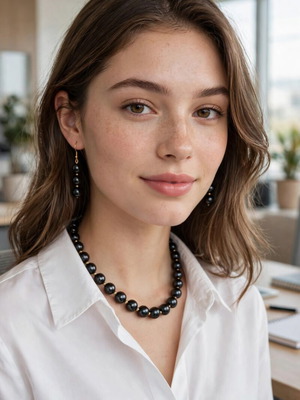 Black  necklace and earrings set