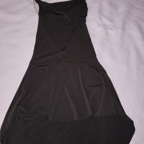 Dress asymmetrical with open back, like new, size M, brown