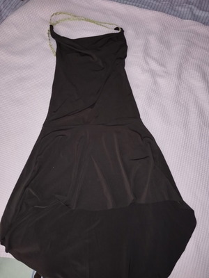 Dress asymmetrical with open back, like new, size M, brown