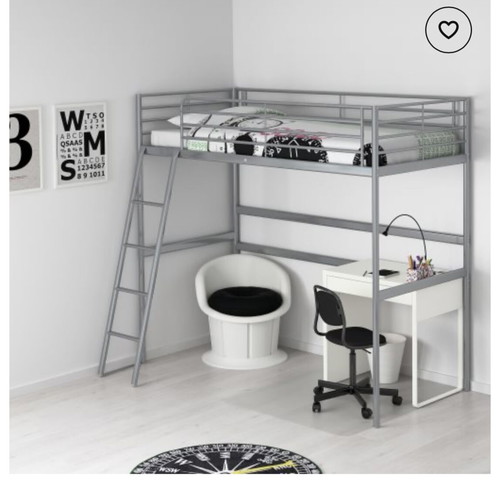 IKEA loft bed set with desk and stairs like new