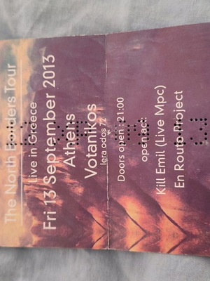Bonobo ticket from Athens Votanikos concert 2013