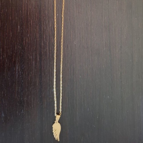 Angel Feather Necklace 45 cm like new, gold tone