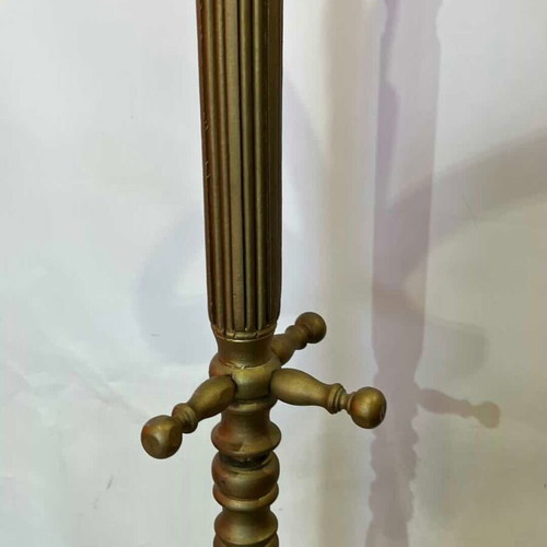 Vintage wooden coat rack used, gold tone 175x37x37 cm