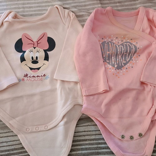 Long-sleeve baby bodysuits used, pack of 21 pieces 56-68 cm