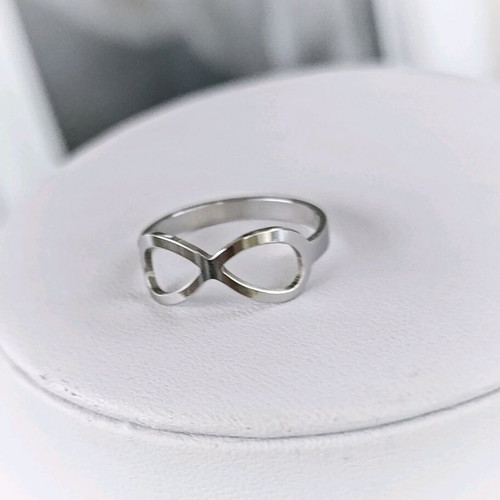Silver Infinity Ring made of stainless steel new
