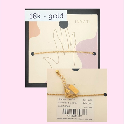 Inyati Sanja 18k Gold Bracelet new, Essentials & Charms