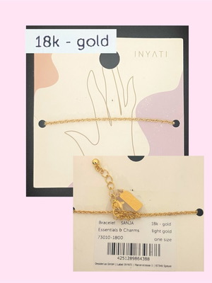 Βραχιόλι Inyati Sanja 18k χρυσό καινούργιο, Essentials & Charms
