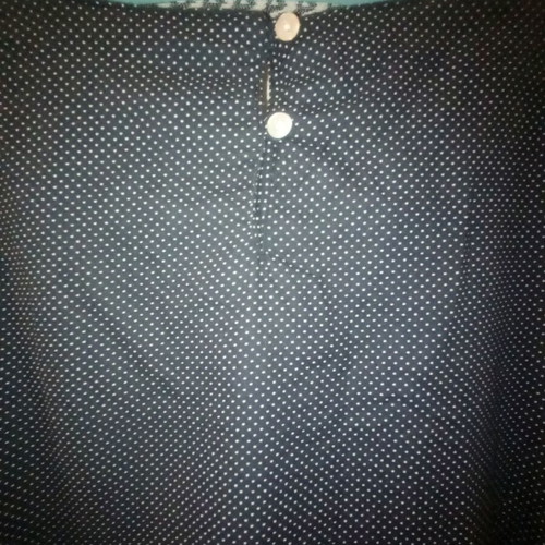 Long-sleeve blouse like new, blue with tiny polka dots, size S