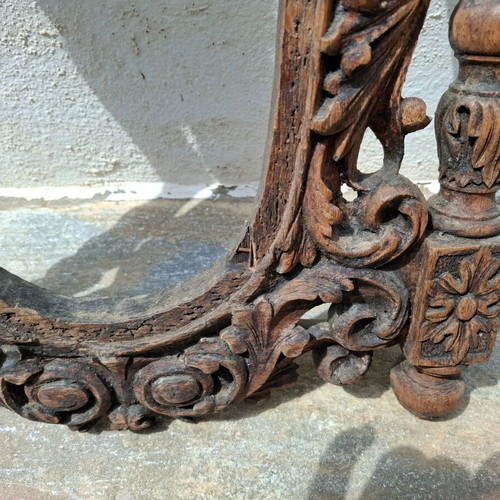 Handmade wood carving used 19th century for mirror