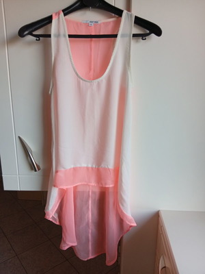 Tally Weijl sleeveless top like new, chiffon fabric, white and pink