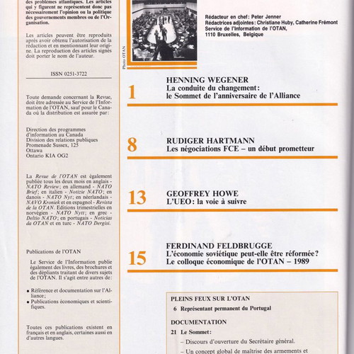 Revue de l' OTAN περιοδικό μεταχειρισμένο, τεύχος 3/1989