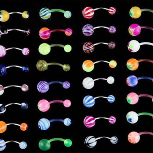 Piercing earrings for navel, belly, ears, stainless steel, new