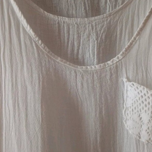 Boho white summer dress like new, size M-L, cotton