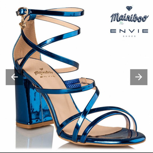Mairiboo for Envie metallic blue sandals size 41 like new, 9cm heel