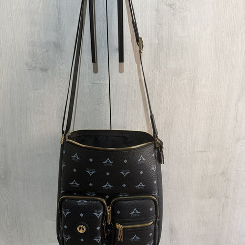 La tour Eiffel crossbody bag like new, large size, black and blue