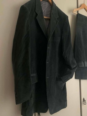 Κουστούμι ανδρικό κοτλέ Hibou No54 σαν καινούργιο, γκρι και μπλε