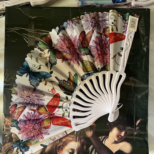 Fan with butterflies