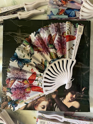Fan with butterflies