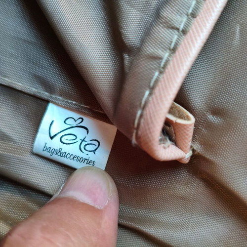 Veta tricolor backpack like new, blue and white