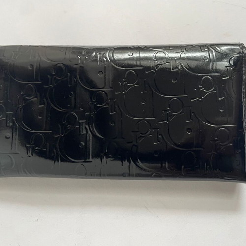 Dior black leather wallet used