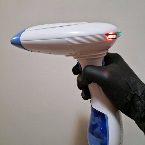 Portable steam device for clothes ironing used