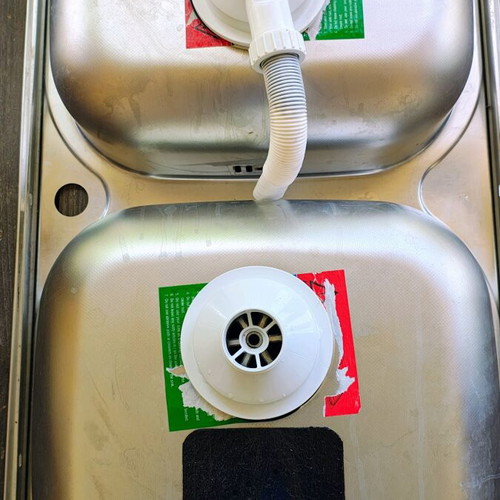 Νεροχύτης κουζίνας διπλός inox μεταχειρισμένος, 80x50cm