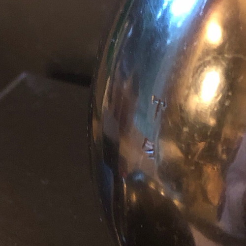 Set of 2 old Japanese metal Mt.Fuji vases used