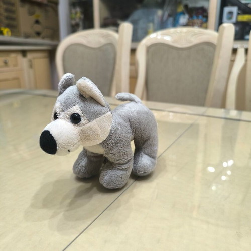 Plush Grey Small Dog Like New TDB1025