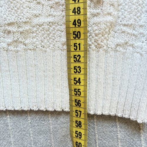 Vintage 80s 90s Textured Knit Short Sleeve V-Neck Sweater, Crisp White