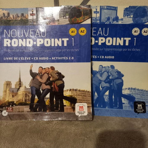 Nouveau Rond-Point 1 language books used, with 2 CDs and workbook
