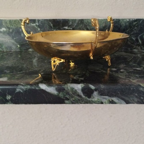 Vintage Decorative Bowl Plated 24K Gold Like New