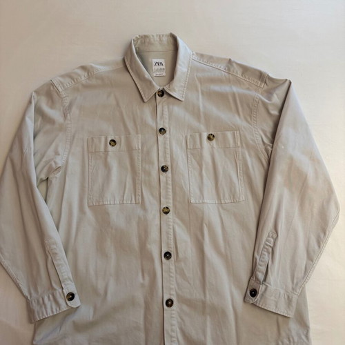 Zara Overshirt beige shirt size L like new