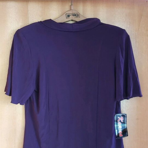 Karina women's blouse new, purple, short sleeve, sizes 52 and 56