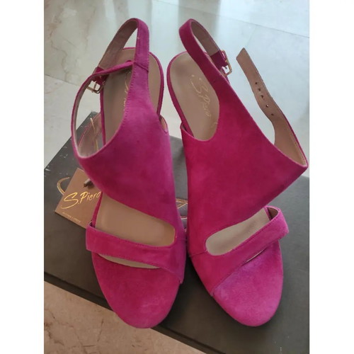 S.Piero pink suede sandals new with tag, 10cm heel size 39