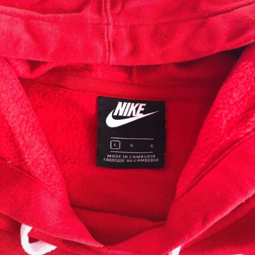 Nike cropped hoodie like new, red, size L