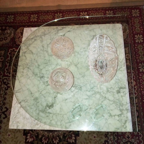 Impressive Italian Coffee Table like new, marble and glass