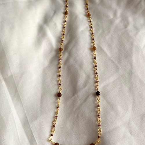 Handmade fairy silver necklace with pineapple quartz teardrop