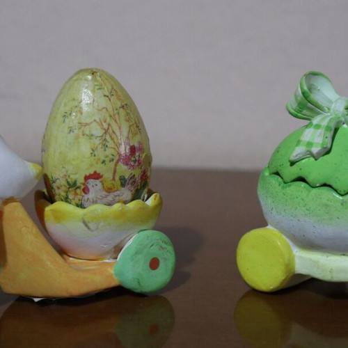 Easter decorations with egg holder, new, set of 2 pieces