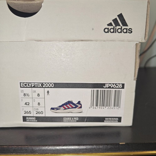 Adidas Eclyptix 2000 athletic shoes new, size 42, white multicolor