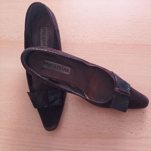 Winter suede pumps size 37, brown