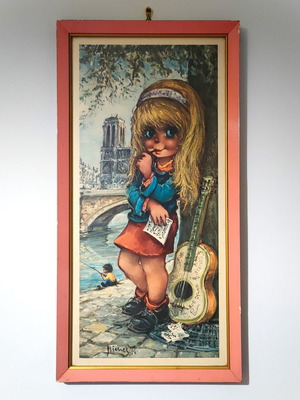 La Muse vintage painting 1970s used, Michel Thomas