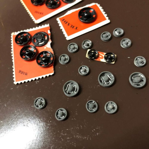 Metal snaps new, pack of 25 pieces, black and gray