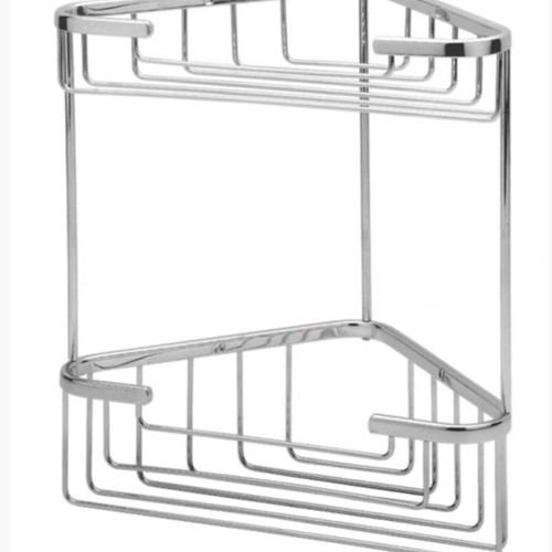 Double corner sponge holder new, heavy-duty chrome-plated brass