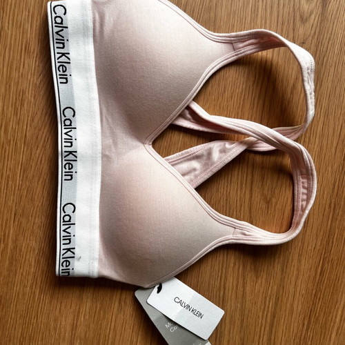 Calvin Klein Modern Cotton Lift Bralette XS light pink new