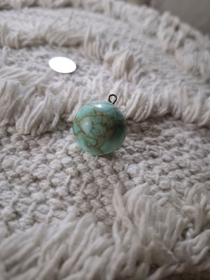Pendant with turquoise stone like new from Santorini