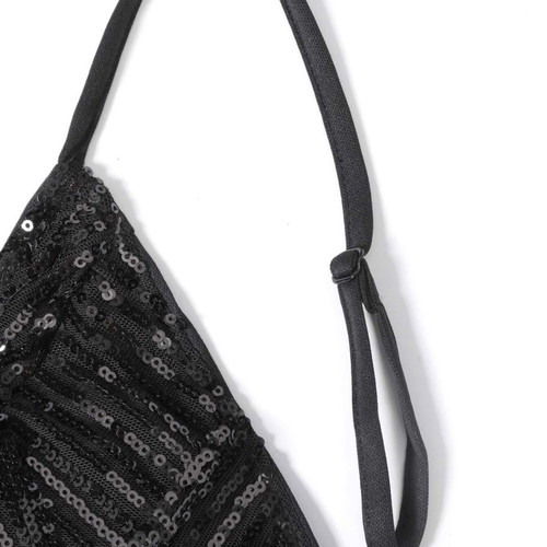 Maxi sequin dress backless new, black XS