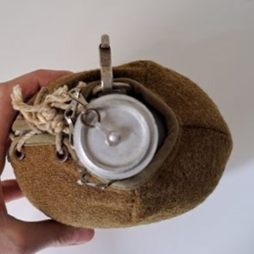 B-N aluminum canteen with khaki wool cover, collectible