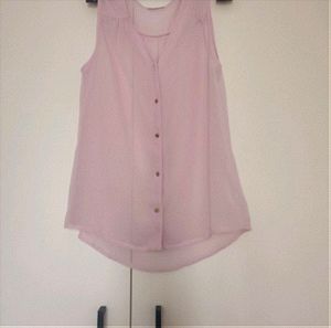 Only medium διάφανο πουκάμισο ροζ της πούδρας σε άριστη κατασταση
