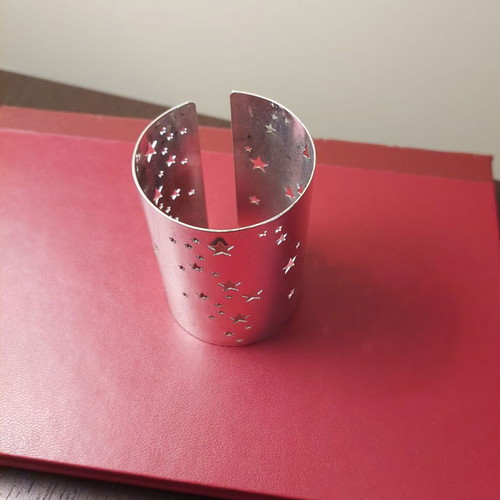 Vintage tealight holder with lacquer coated and new candle